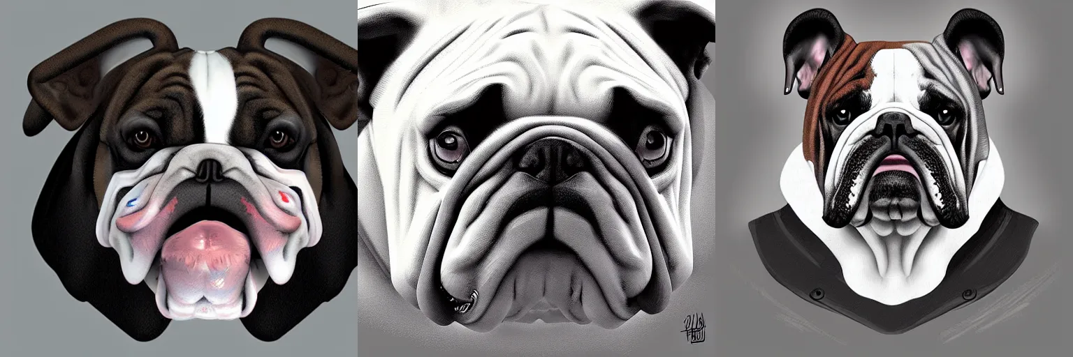 Prompt: bulldog, digital painting, artstation, concept art