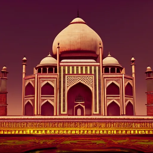 Prompt: if The Taj Mahal was built in cyberpunk 2077, hyper-realistic, futuristic, neon lights, digital art, cinematic 3d render