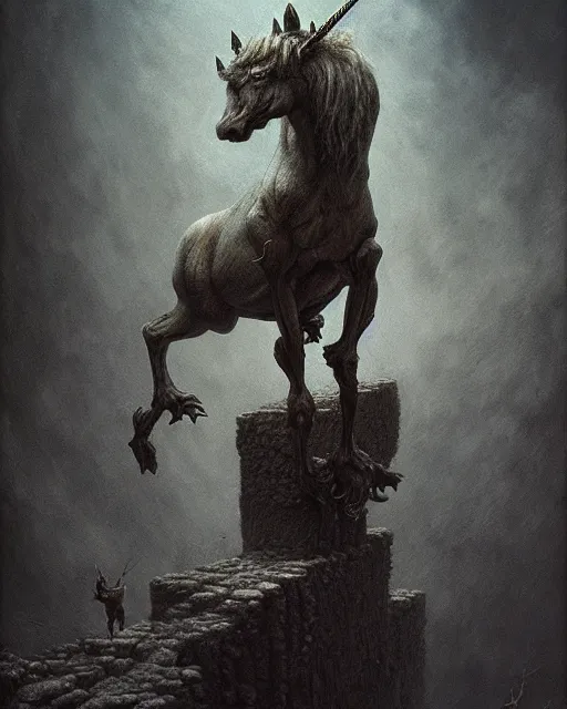 Prompt: unicorns grotesque, ultra detailed, ultra realistic, adventure time, studio lighting, by beksinski, alejandro jodorowsky, giger, greg rutkowski, carne griffith trending on artstation, deviantart, photorealism