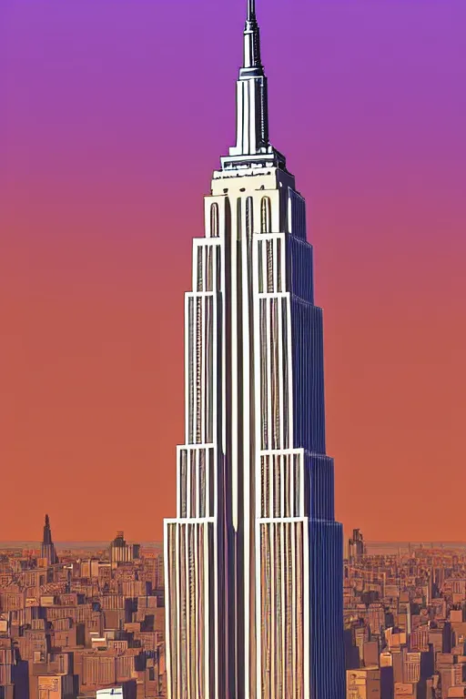 Image similar to The Empire state building in a parallel universe, designed by Antoni Gaudi, architectural illustration, CG Society