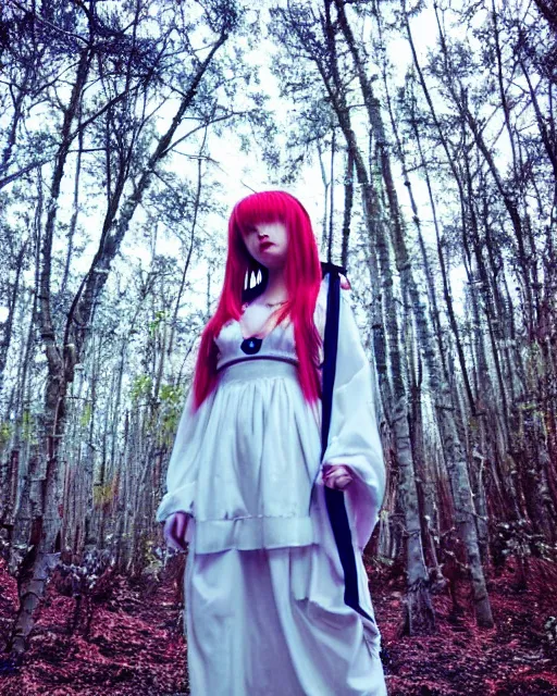 Prompt: dreamy tiktok iPhone photo of beautiful Asuka Langley from evangelion dressed as a slavic priestess in holy birch forest in spring, 35mm, cinematic, trending on Instagram, 8k, 4k