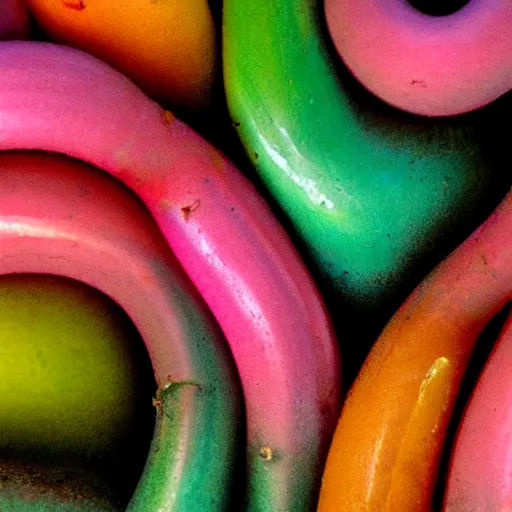 Image similar to colorful slugs intertwining, hd closeup, nature photography, featured