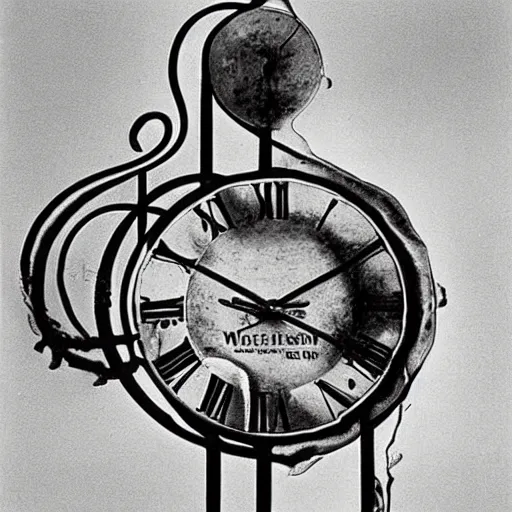 Image similar to melted clock, by salvador dali
