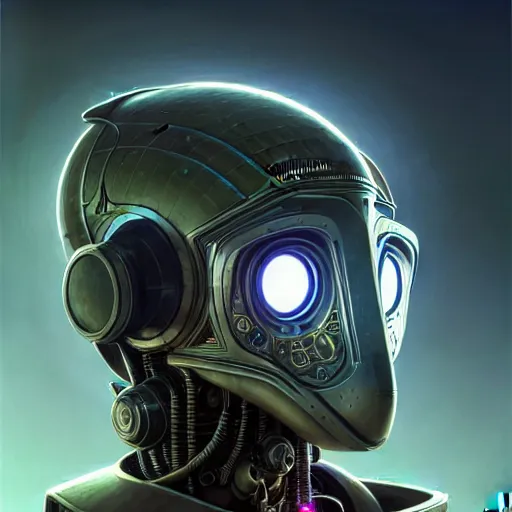 Image similar to low angle shot of a cyberpunk gazmask robot character, intricate, elegant, highly detailed, centered, digital painting, artstation, concept art, front shot, smooth, sharp focus, illustration, artgerm, Tomasz Alen Kopera, Peter Mohrbacher, donato giancola, Joseph Christian Leyendecker, WLOP, Boris Vallejo