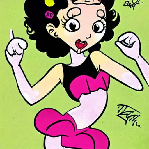 Image similar to Betty Boop in the style of a Raypunk comic book heroine