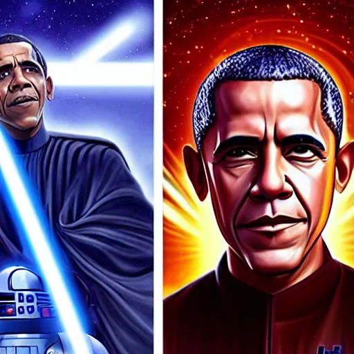 Image similar to barrack obama in a star wars poster