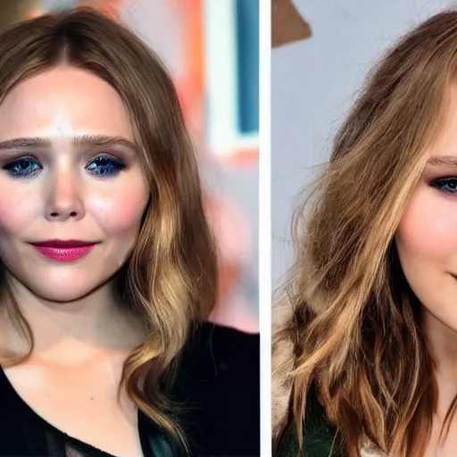 Image similar to elizabeth olsen mixed with jennifer lawrence