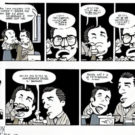 Image similar to Seinfeld, comic strip, by Bill Watterson