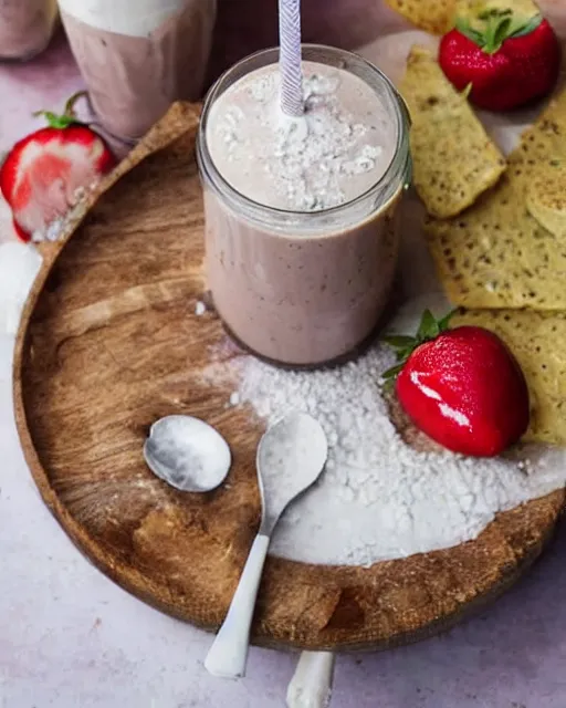 Prompt: a gross milkshake, cookbook photo