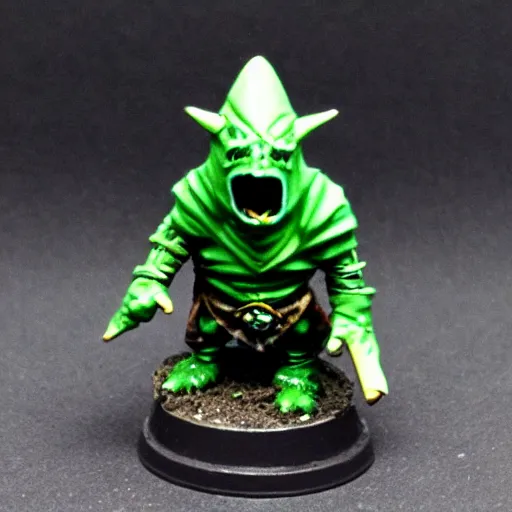 Image similar to night goblin wearing pointy hoods, warhammer fantasy, green skin