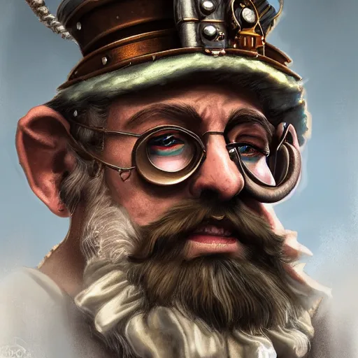 Image similar to a portrait painting of baradin the steampunk dwarf engineer from vermintide, highly detailed, fantasy, artstation, 8 k