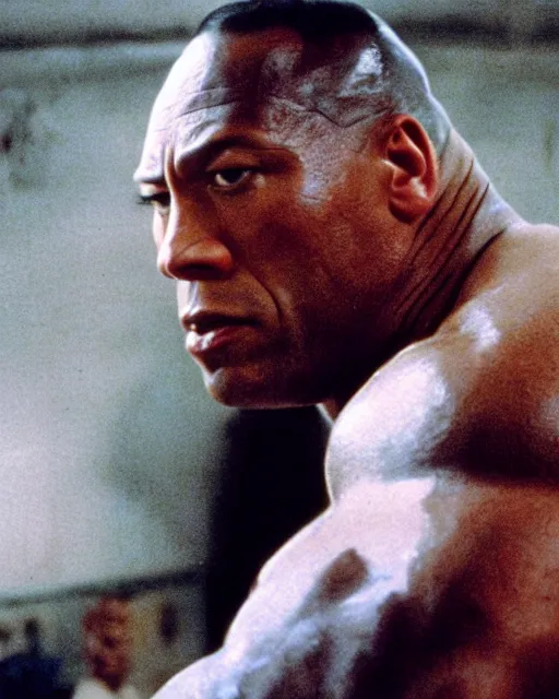 Image similar to film still close - up shot of dwayne johnson as john coffey from the movie the green mile. photographic, photography