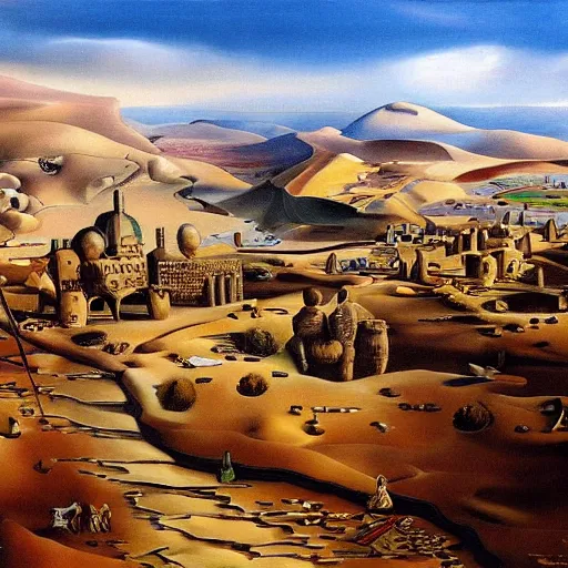 Image similar to kurdistan painted by salvador dali, highly detailed, insanely intricate, award winning art, trending on artstation