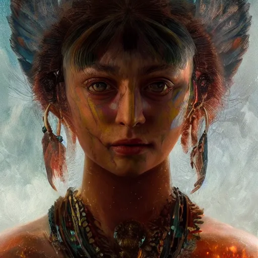 Prompt: Intricate five star Fire Princess facial portrait by Pablo Picasso and Greg Rutkowski, oil on canvas, HDR, cinematic, vibrant colors, photo realistic, hyperrealism,high detail, matte finish, high contrast, 3d depth, masterpiece, vivid colors, artstationhd , deviantart