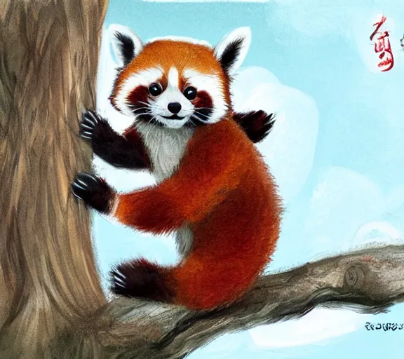 cute chibi red panda