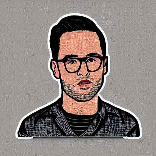 Image similar to schitts creek dan levy sticker art, svg vector, adobe - illustrator