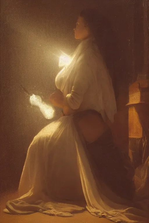 Image similar to POV of Ava Addams. Petrus Van Schendel. 303, acid 4k, rays of light, particles light,