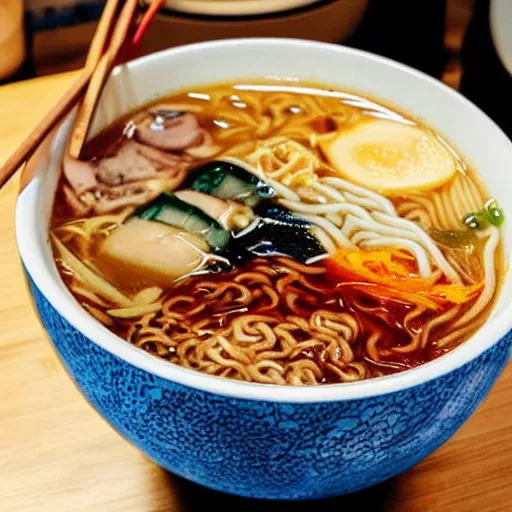 Prompt: innate detail, Bowl of ramen in the style of a comic book