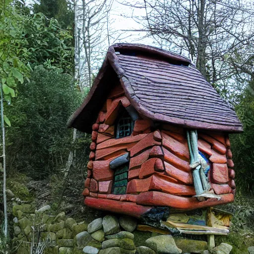 Image similar to Baba yaga houses walking around