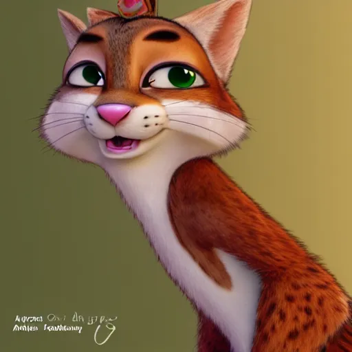 Image similar to princes jasmin, far shot, anthropomorphic cat, in the style of zootopia, highly detailed, far shot