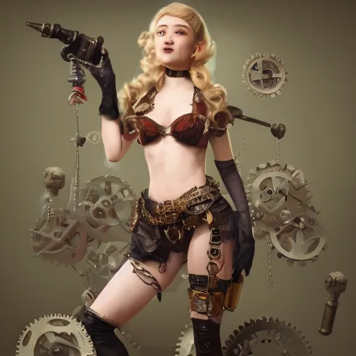 Image similar to julia garner starring as a steampunk burlesque pirate queen, made by stanley artgerm lau, wlop, rossdraws, artstation, cgsociety, concept art, cgsociety, octane render, trending on artstation, artstationhd, artstationhq, unreal engine, 4 k, 8 k