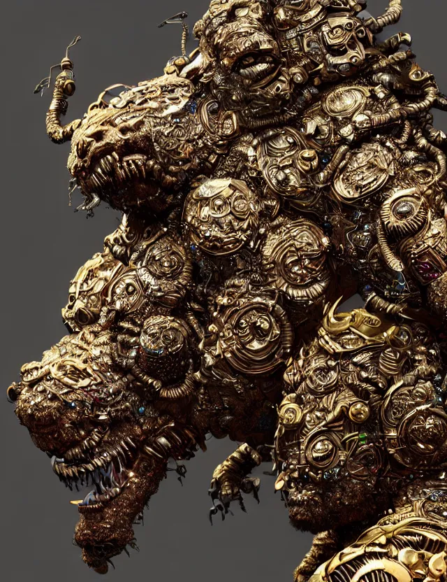 Image similar to god of hip hop macro close - up, creature, super intricate ornaments artwork by tooth wu and wlop and beeple and greg rutkowski