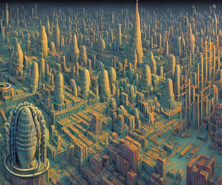 Image similar to hyper detailed 3d render like a Oil painting - advanced alien city at the bottom of the sea, by Jacek Yerka, Mariusz Lewandowski, Houdini algorithmic generative render, Abstract brush strokes, Masterpiece, Edward Hopper and James Gilleard, Zdzislaw Beksinski, Mark Ryden, Wolfgang Lettl, hints of Yayoi Kasuma, octane render, 8k