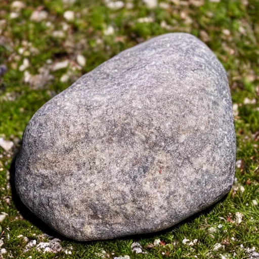 Prompt: a visibly stupid rock