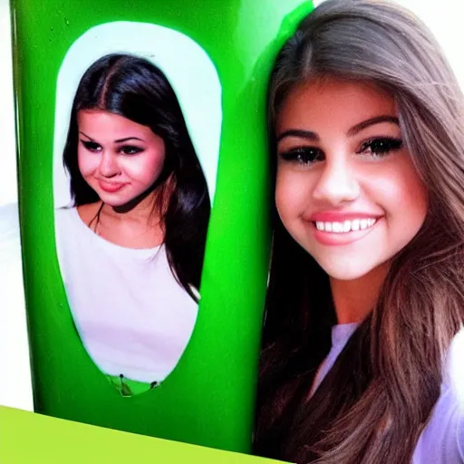 Image similar to photo of human celery with selena gomez face