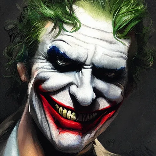 Prompt: joker, paint by greg rutkowski