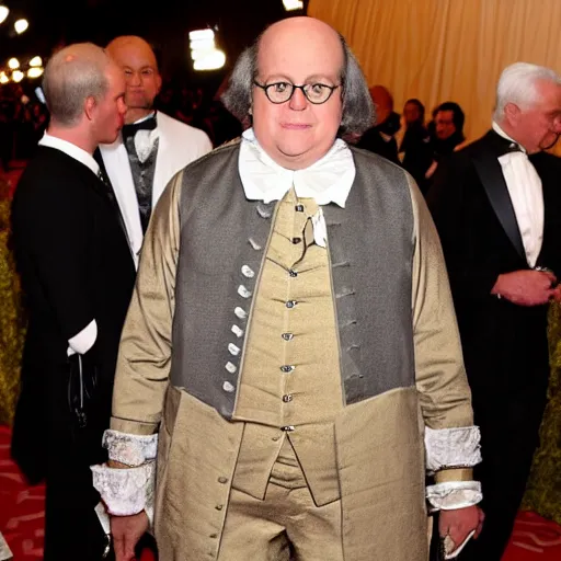 Image similar to photo of benjamin franklin at the met gala