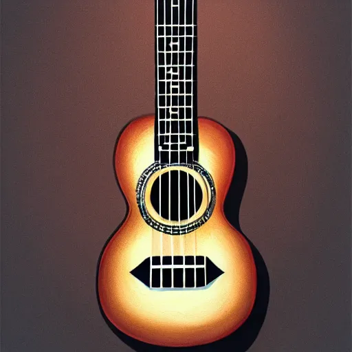 Image similar to highly detailed painting of an ukulele, digital painting, artstation, realistic