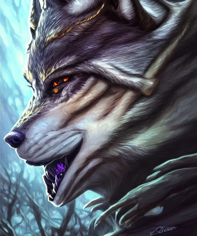 Prompt: dark fantasy, link legend of Zelda twilight Princess portrait morphing into a wolf, dark surrealist , fantasy, intricate, elegant, highly detailed, digital painting, artstation, concept art, smooth, sharp focus, illustration, art by artgerm and greg rutkowski and alphonse mucha