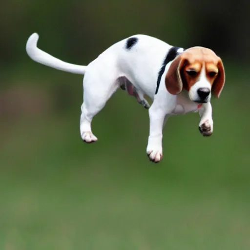 Prompt: flying beagle