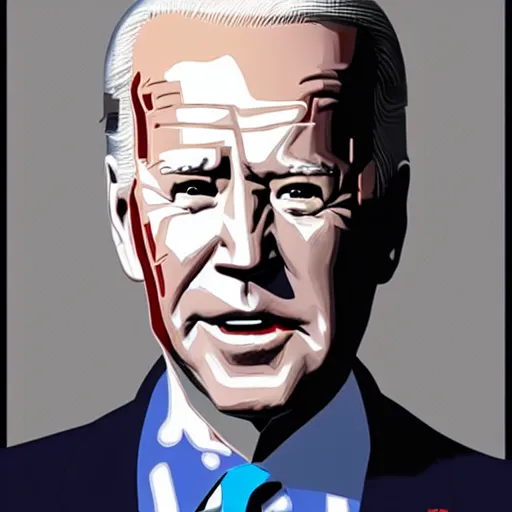 Image similar to joe biden with glowing white eyes, artstation