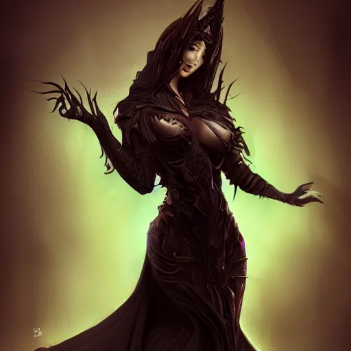 Prompt: dark queen, highly detailed, model pose, digital painting, concept art, zeronis, smooth, sharp focus, illustration, HD