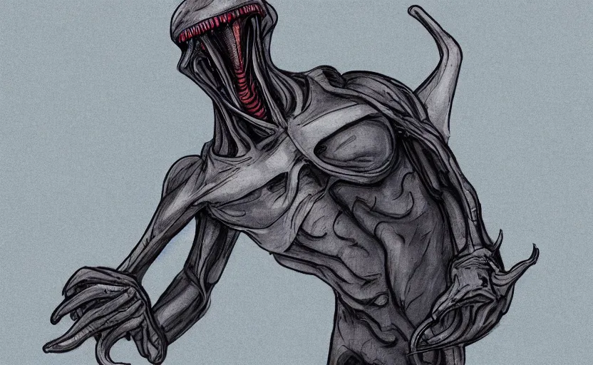 Image similar to Xenomorph in office dress