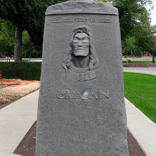 Image similar to giant conan o'brien monument, stone