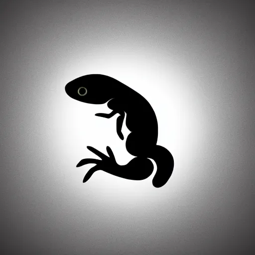 Image similar to vector image of a symbolic black salamander logo, clean, iconic, simple, symbolic, symbol, artstation, white background