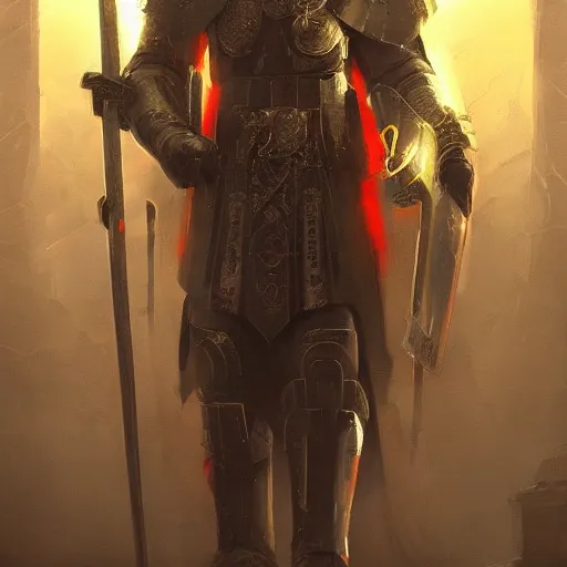 Prompt: concept art by jama jurabaev, futuristic emperor holy inquisition, imperial military, trending on artstation, high quality, brush stroke, portraiit, symmetry