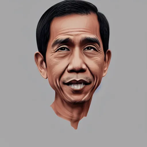 Image similar to jokowi portrait in child drawing style, behance,artstation