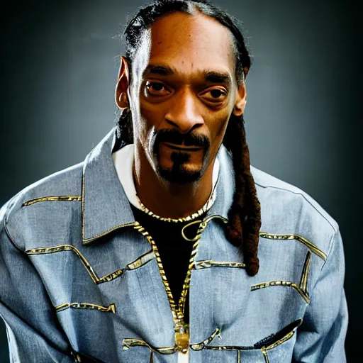 Image similar to professional studio portrait photo of snoop dogg 1 0 0 % sober, photoshoot