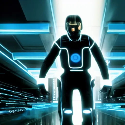 Image similar to film still of harrison ford in tron legacy ( 2 0 1 0 )