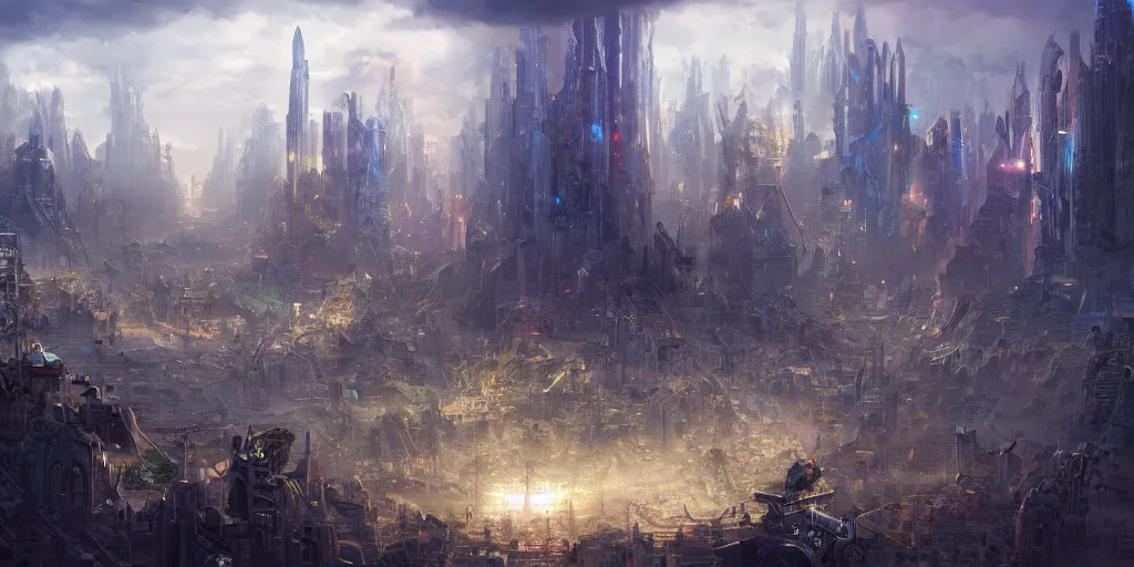 ecumenopolis, city of the gods, digital art by paul | Stable Diffusion ...