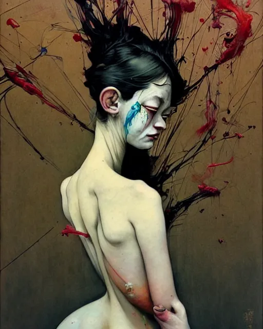 Image similar to there is ugliness in beauty, but there is also beauty in ugliness. in the style of adrian ghenie, esao andrews, jenny saville, edward hopper, surrealism, dark art by james jean, takato yamamoto