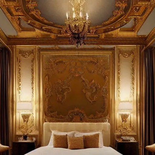 Prompt: realistic painting of a hotel room, aestheticism, baroque, backroom aesthetic, trending in pinterest