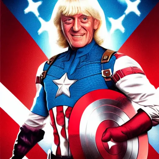 Film Poster of Jimmy Saville as Captain America | Stable Diffusion ...