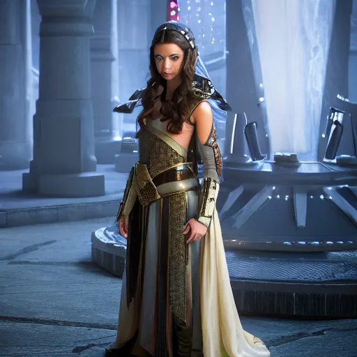 Image similar to victoria justice as princess padme in star wars episode 3, 8 k resolution, cinematic lighting, anatomically correct