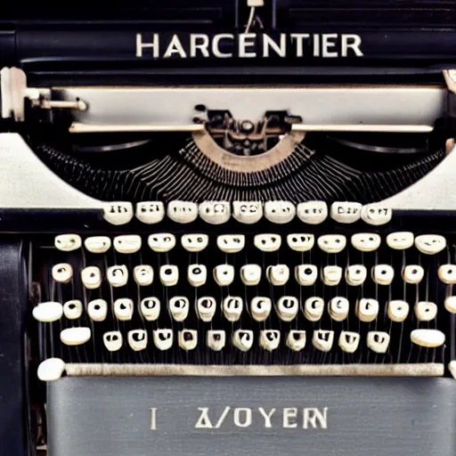 Prompt: product photo : a typewriter designed by hr giger