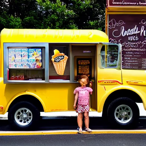 Image similar to menu of ice cream on side of ice cream truck